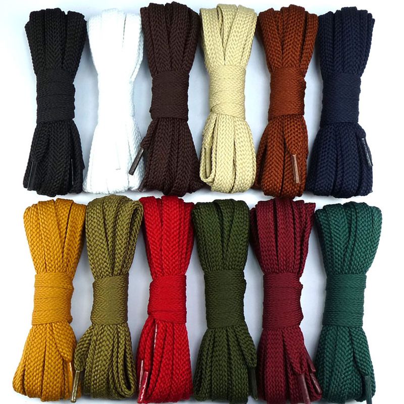 YIN FENGDouble-Layer Coarse-Grain Polyester Flat Shoelace Wide1.1cmLengthen Leather Shoe Lace Hiking Shoes Shoelaces  Boots Martin Shoelaces