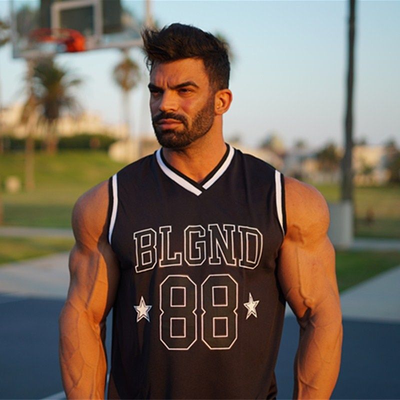 Summer Cool Breathable Quick dry men's vest jogger new gyms fashion srtswear brand tops fitness bodybuilding exercise men