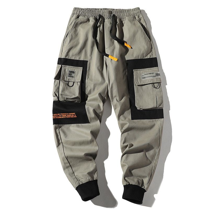Hop Men Multi-pocket Elastic Waist Design Harem Pant Street PuHop Casual Trousers Joggers Male Cargo Pants ABZ51