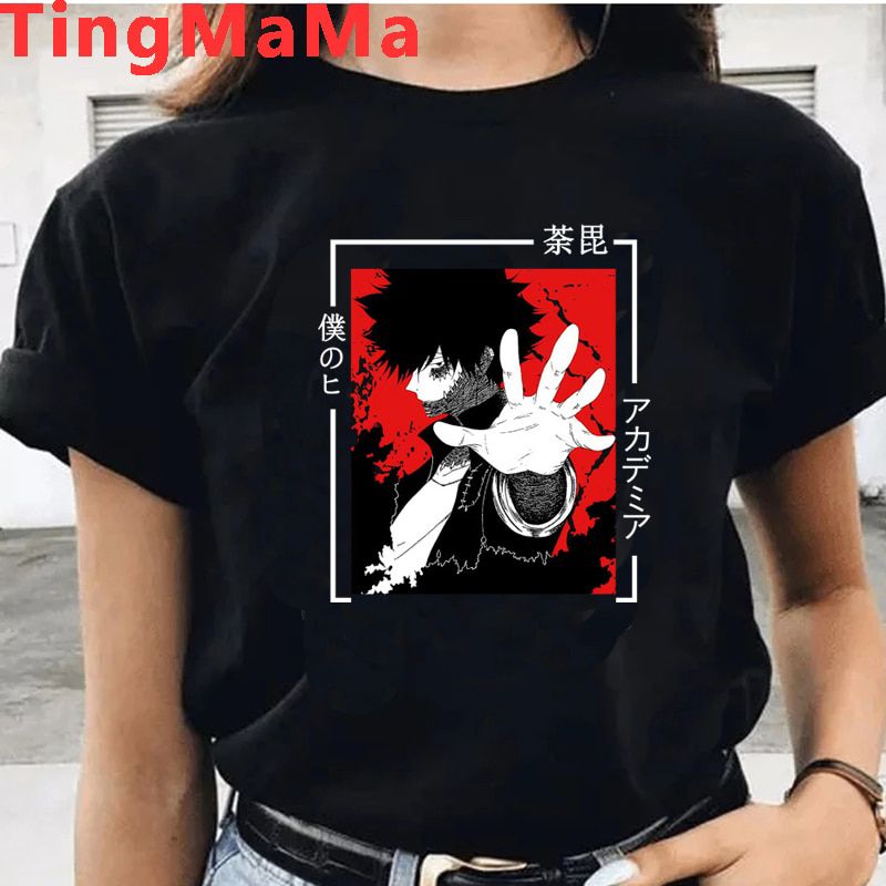Janpanese Anime My Hero Academia Harajuku T-Shirt Men Kawaii Cartoon Shoto Todoroki Graphic Tees Dabi Harajuku Tshirt Male