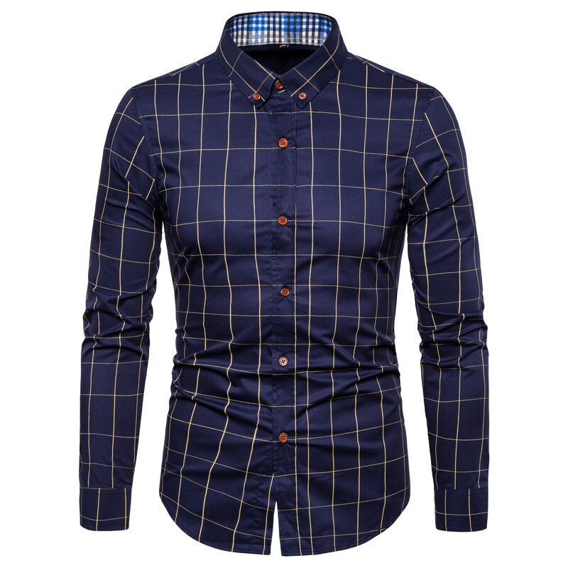 2021 Fashion Brand Designer Shirt Mens Dress Shirts Cotton 5xl Slim Fit Street Wear Long Sleeve Top Grade Plaid Casual Clothes