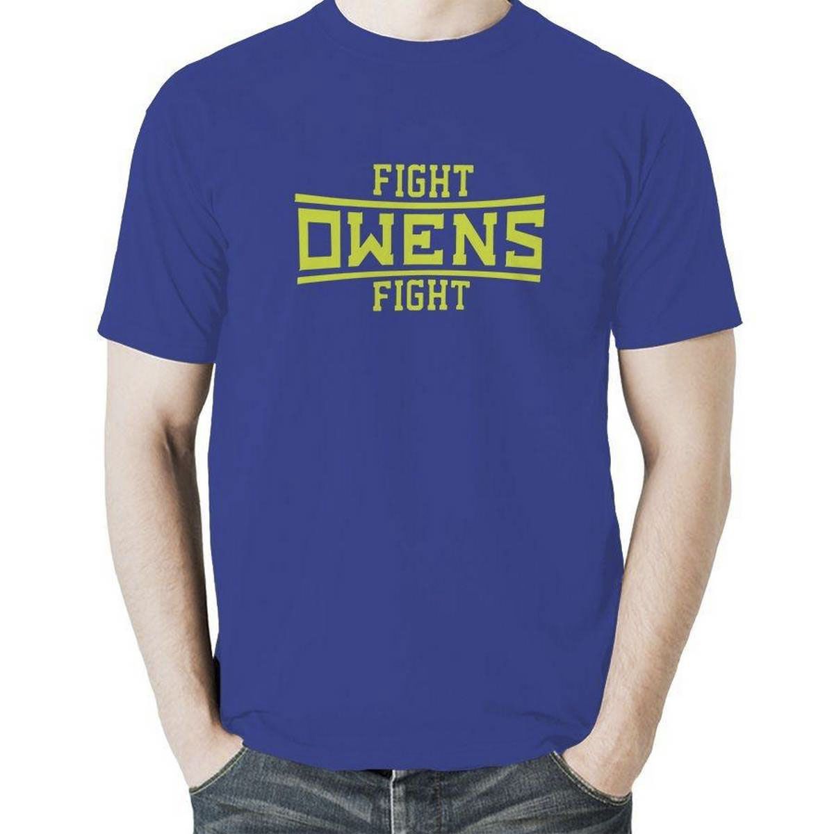 Fight Owens Fight Blue Cotton T-Shirt for Men