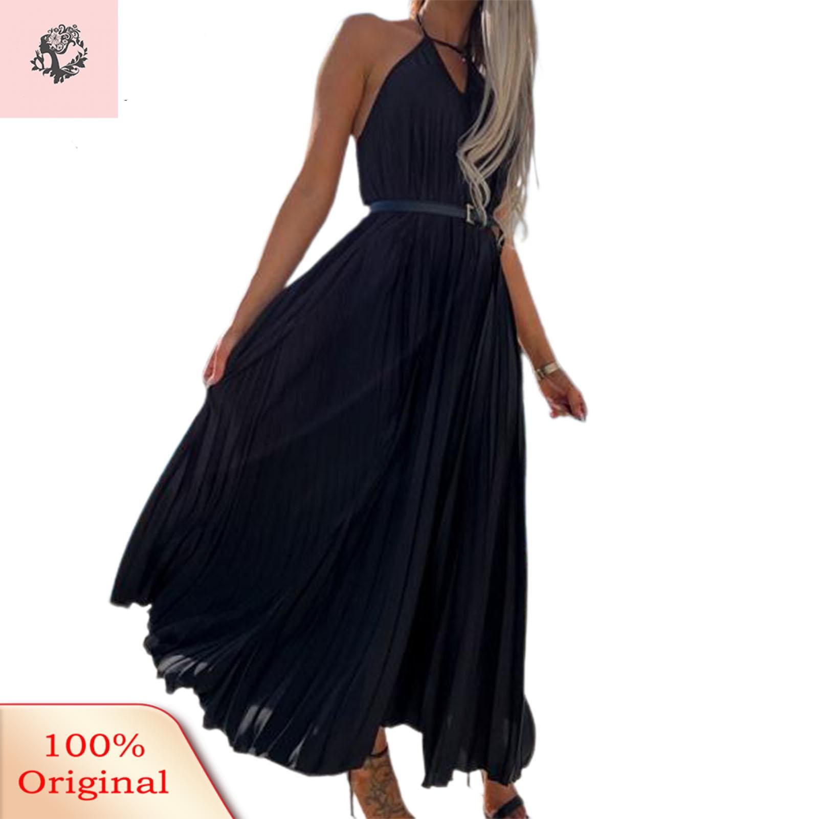 Sunnyheart Party Dress Sleeveless Large Hem Long Dress