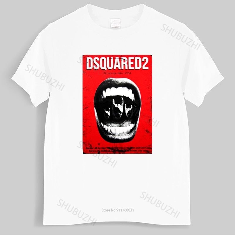 Summer mens tshirt BNWT disquared2 Mouth Men T-Shirt sizes XS-3XL uni t-shirt teenagers cool tops drop sping