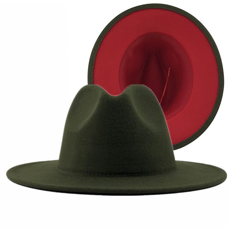 Thickened Two-sided Cow Fedora Hats Pattern Cowboy Hat With Rolled Brim Western Jazz Felt Hat Women Vintage Panama Wholesale