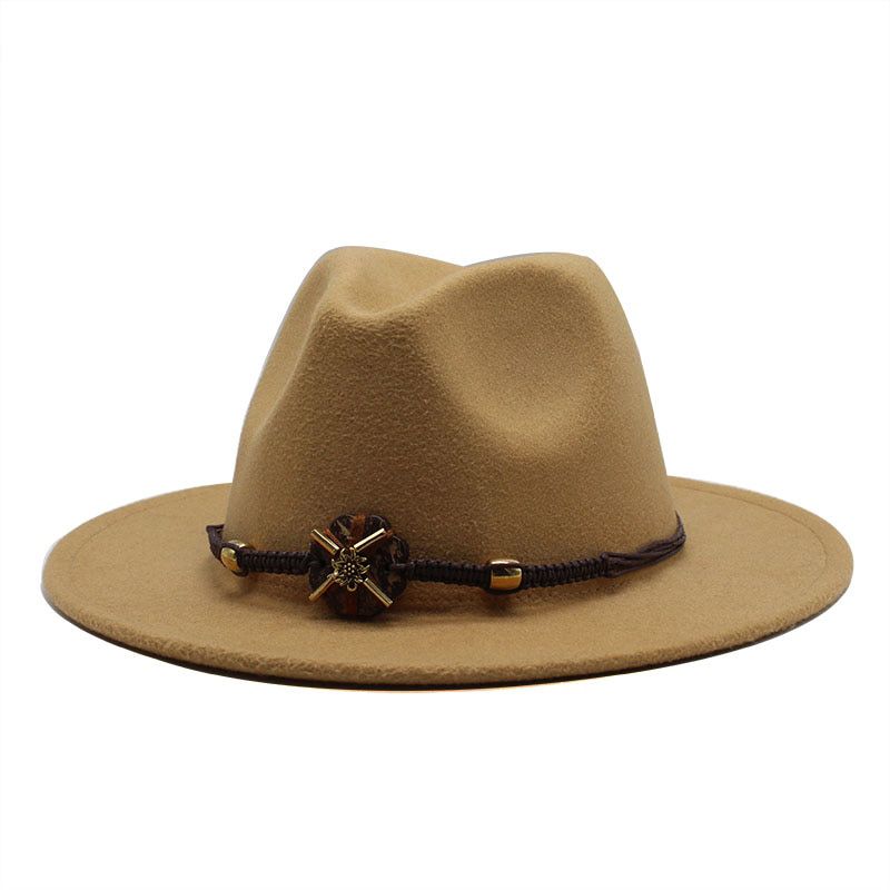 Women Men Wide Brim Wool Felt Jazz Fedora Hats Panama Style Cowboy Trilby Party formal Dress Hat Large Size Yellow white 19color