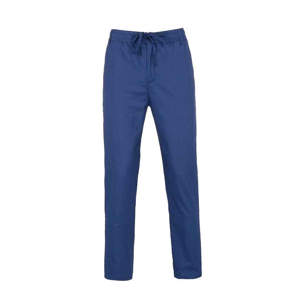 Men's Pants Casual Linen Breathable Loose Sport Long Pants Solid Color Straight Trouser Pant high quality Work Men Pants Fashion