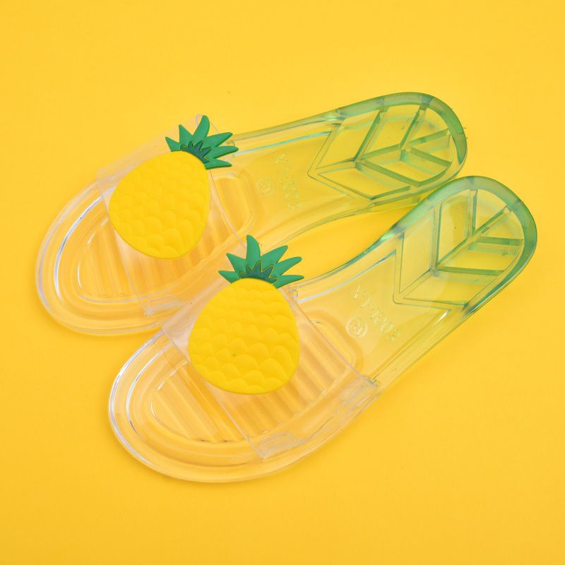 Women Home Fruit Transparent Pineapple Slippers Sandals Casual Indoor Outdoor Flat Flip Flops Comfortable in Summer