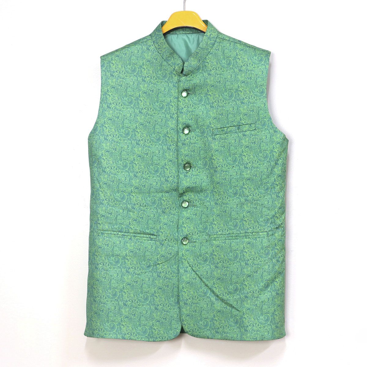 Printed Light Turquoise Color Stylish Mens Coat Short Sleeve