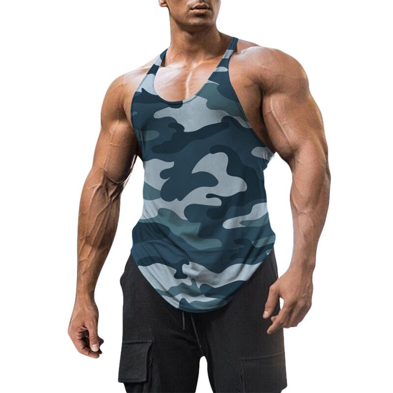 Men TaTops Summer Sleeveless  Print Vest Gym Fitness Clothing Mens Bodybuilding TaTops Slim Fit Workout Clothes