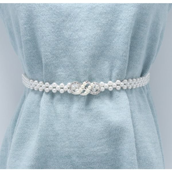 Flower Butterfly Elastic Buckle Chain Female Girls Dress Crystal Strap Waistband Gift Elegant Womens Pearl Crystal Belt Waist