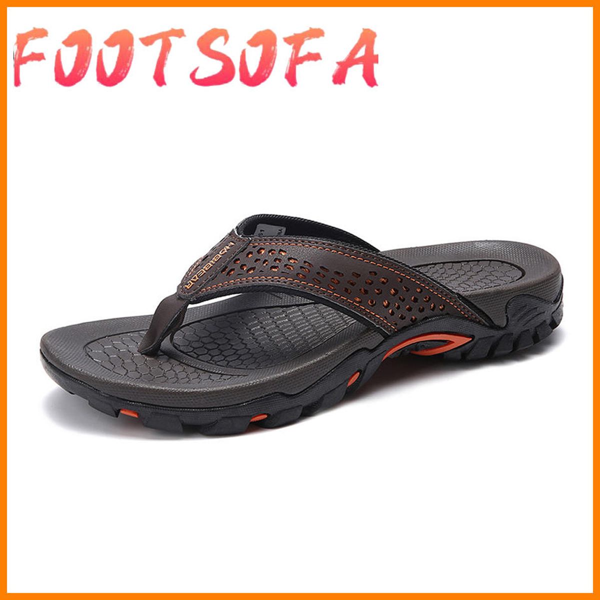 Summer Sandals Male Beach Shoes Leather Sandals Leisure Flip flop Men Beach Sandals Man Fashion Casual Slippers