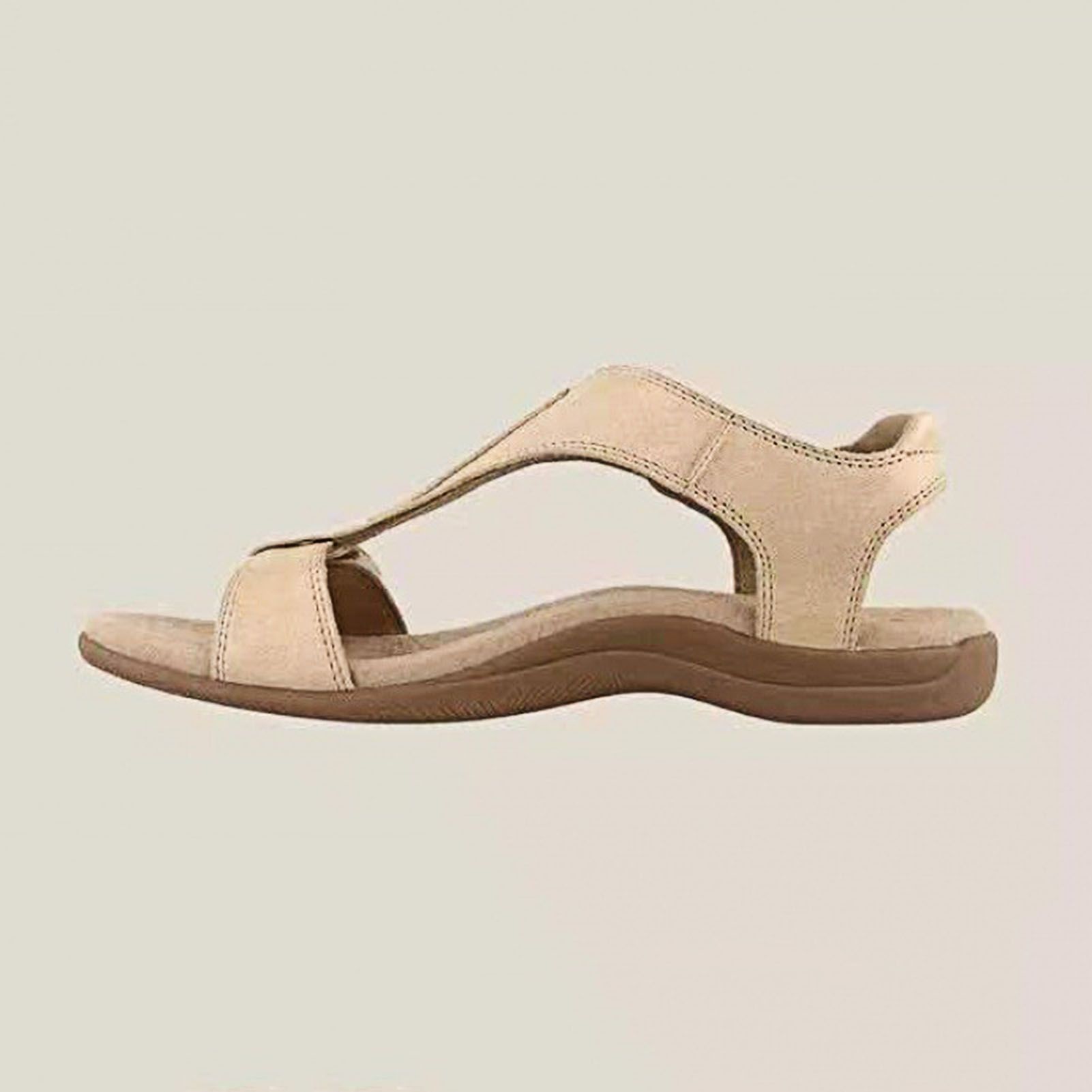 Vist Fox Women Sandals Solid Color Thick Sole T-shaped Strap Summer Sandals
