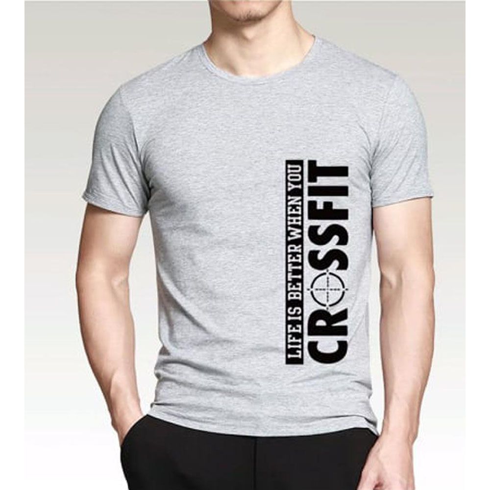 Crossfit Sylish T Shirt Ash Color