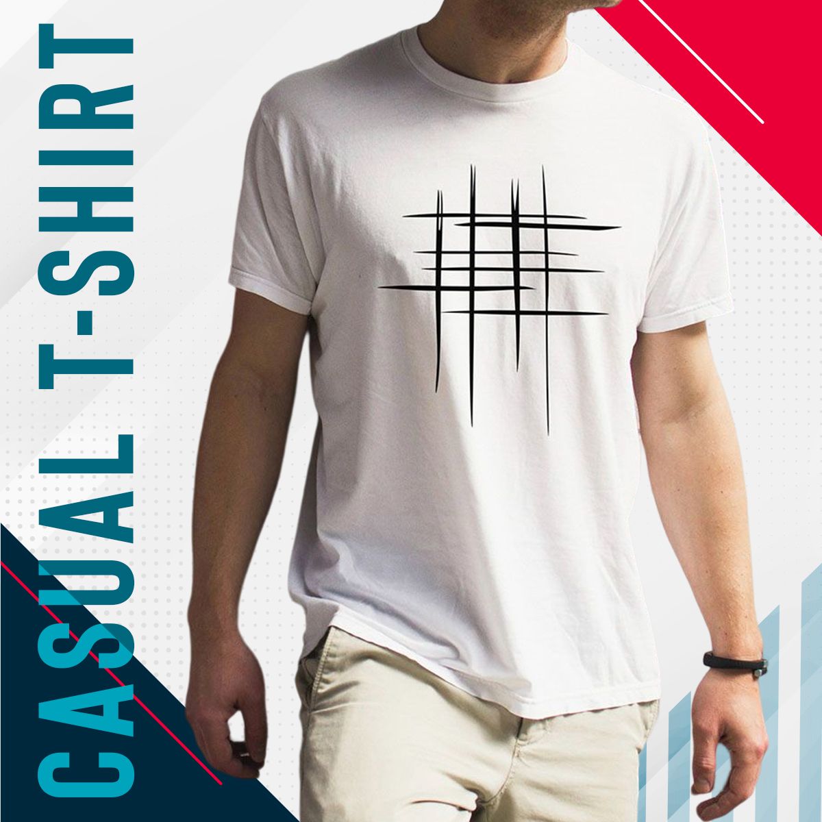 Trendy Half Sleeve T-Shirt For Men-White  - T Shirt - T Shirt For Man