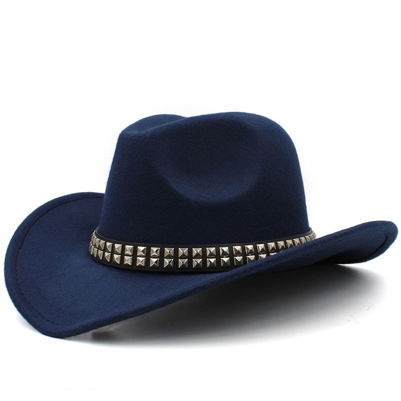 Men's and women's woollen Riding Hat autumn and winter warm western cowboy hat parent child big edge wide edge sunshade hat one