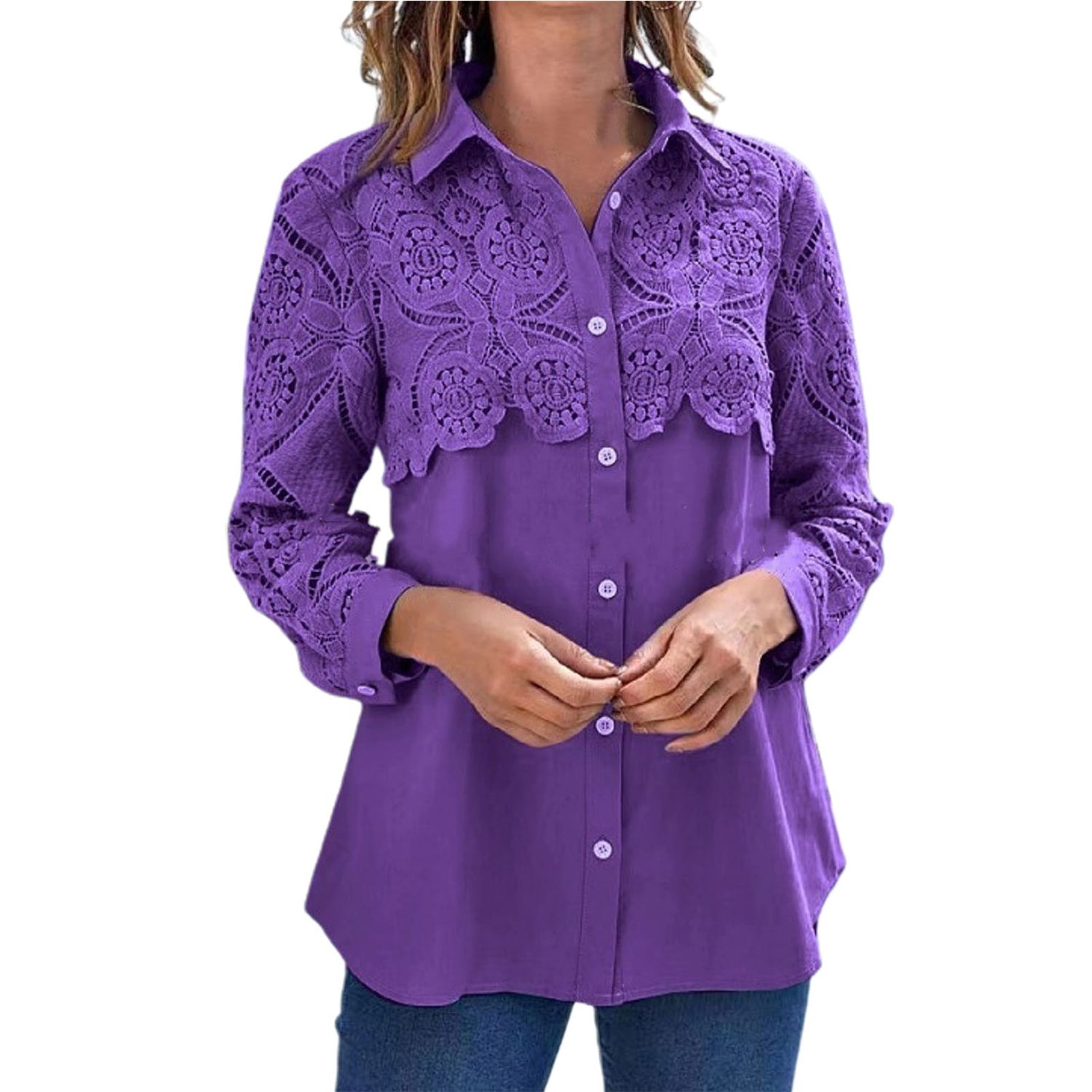 Casual Shirt Simple Single ed Le Stitching Women Shirt
