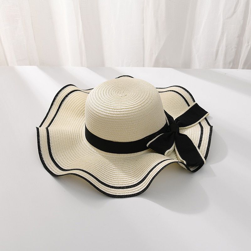 Summer Sun Hat Women Straw Hats Sunshade Panama Cap Fashion Beach Hat Foldable Travel Caps ZZ519