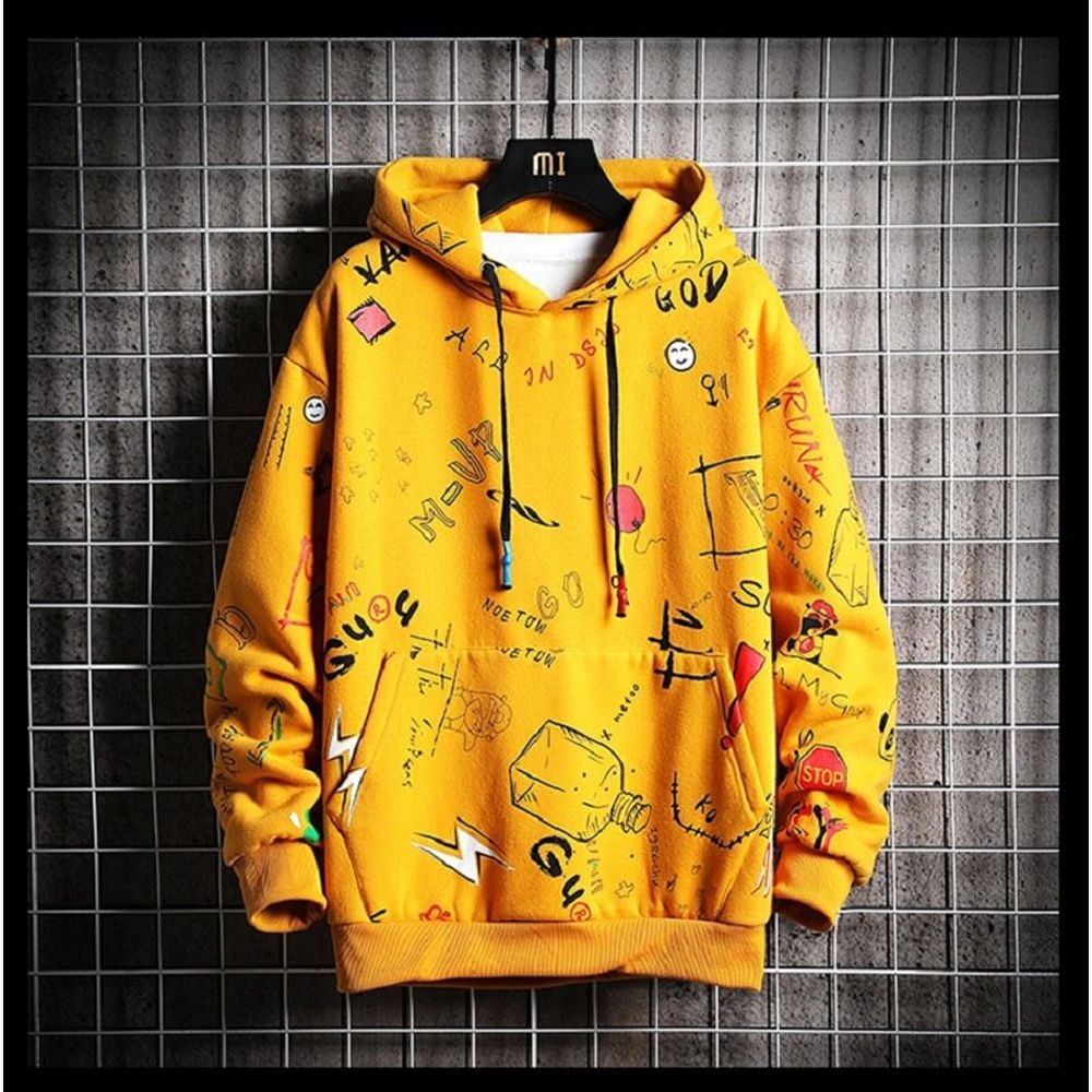 Hoodie Sweatshirt Mens Casual Pullover Hoodies Printing Male  Hop Streetwear Hooded Tracksuits Autumn Trend Clothes