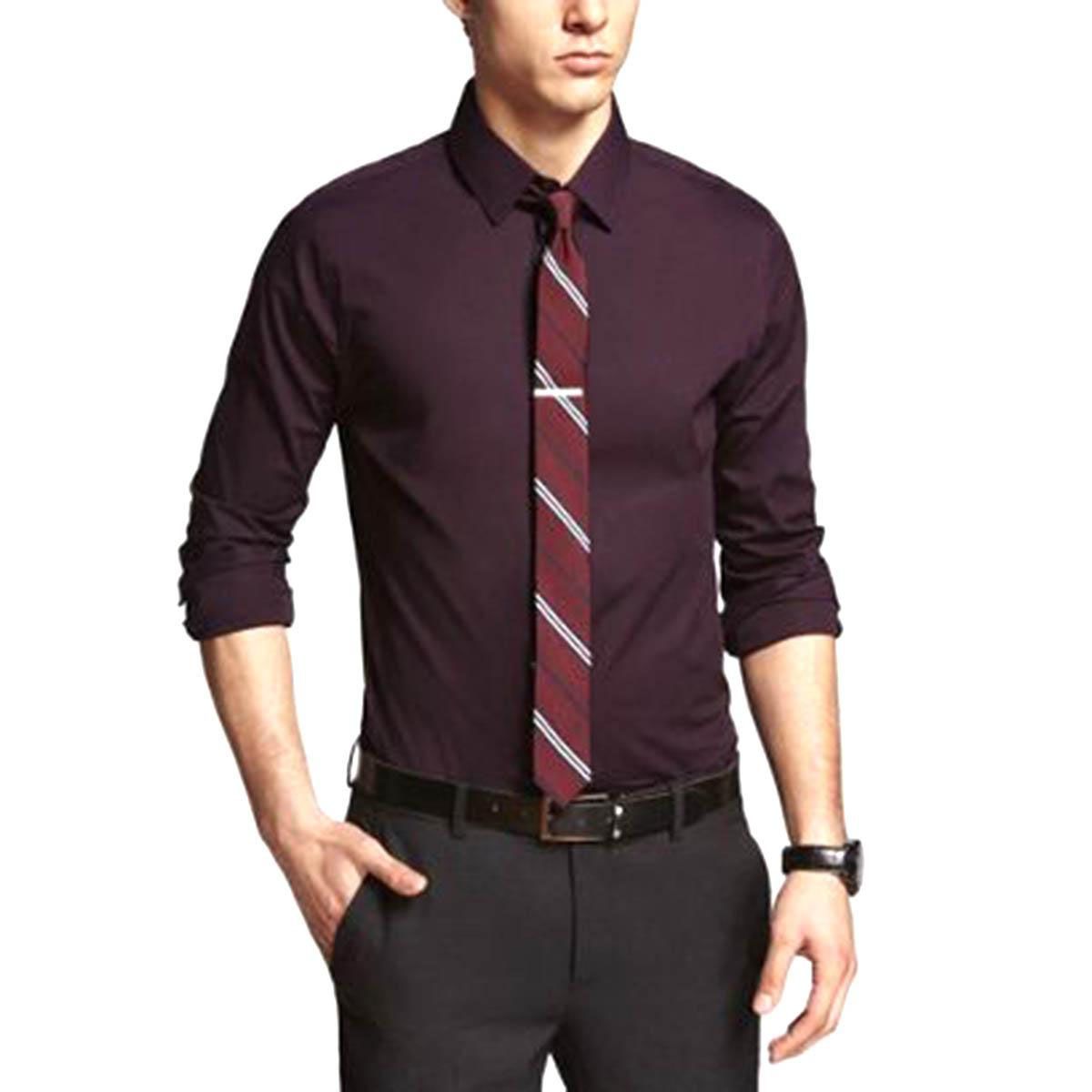 Maroon Cotton Slim Fit Shirt for Men