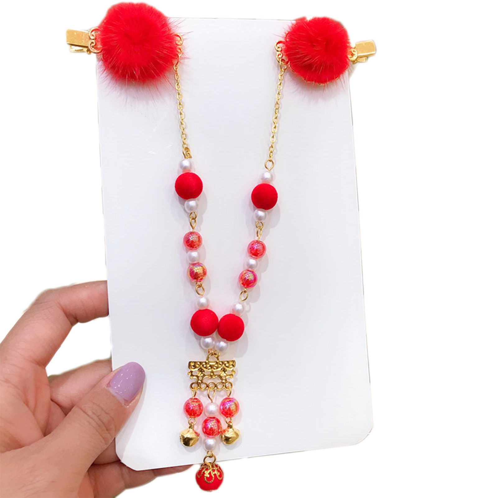 Headband Chinese Style Headdress Handmade Children Head Chain for Festival