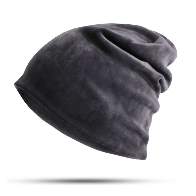 Fashion Warm Knitted Fleece Inside Slouchy Beanie Hat Velvet Skullies Caps 2019 New Autumn Winter Women  Hop Hats