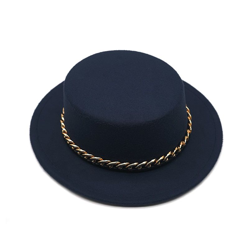 2021 Winter Autumn Imitation Woolen Women Men Ladies Fedoras Top Hat Jazz Caps European American Round Caps Flat top Hats