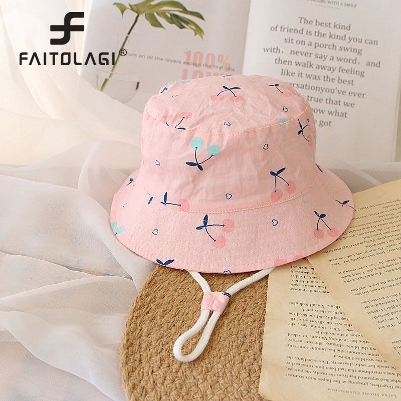 1PC Children Summer Bucket Hat Cartoon Kids Sun Caps For Boys Girls Letter Print Fisherman Hat autumn Baby Panama Beach Sun Hat