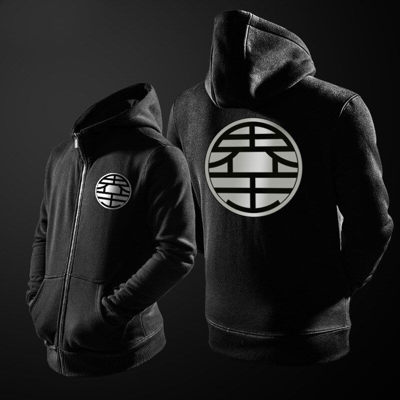 Autumn Winter Casual Funny Print Goku Hoodie Men Black Cosplay Sweatshirt Costume Fleece Lined Mens Hoodies Jackets