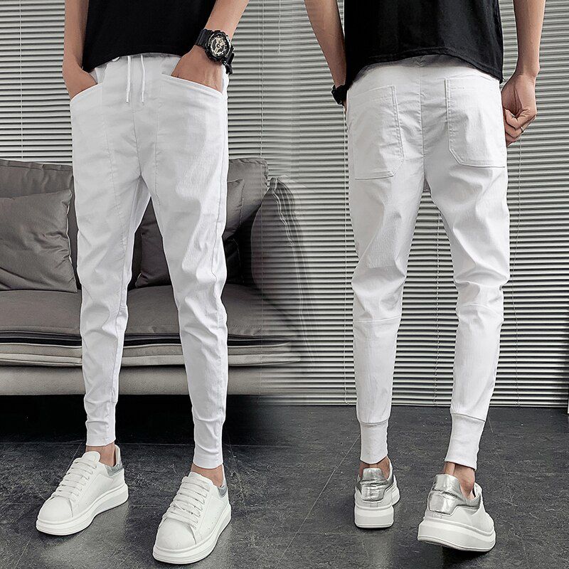 Summer Men Harem Pants Fashion Slim Fit Hip Hop Casual Pants Men All Match Streetwear Joggers Men Clothing 36-27