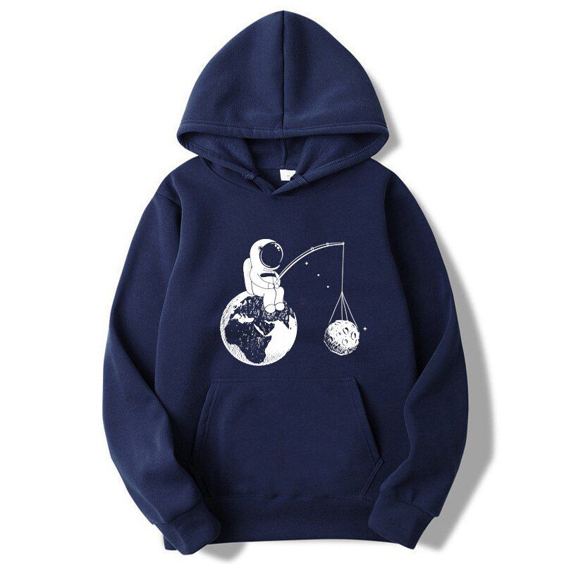 Fashion Brand Men's Hoodies Astronaut funny design printing Bed cotton Spring Autumn Male Casual  hop Sweatshirts hoodie