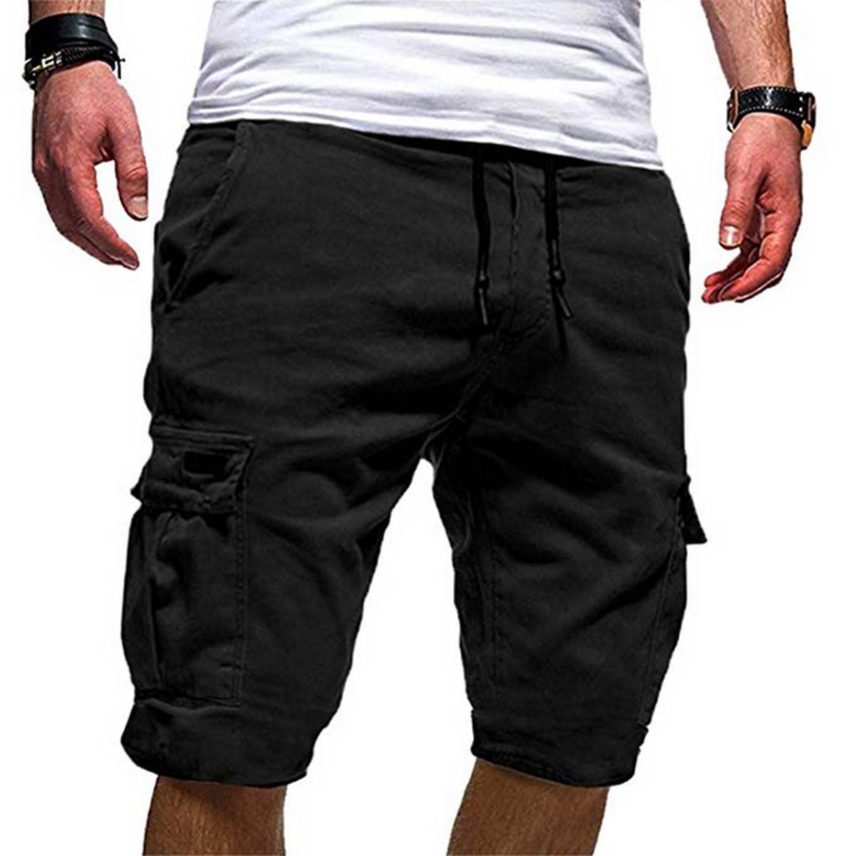 Cotton Shorts / Half pants for Men - Deep Black