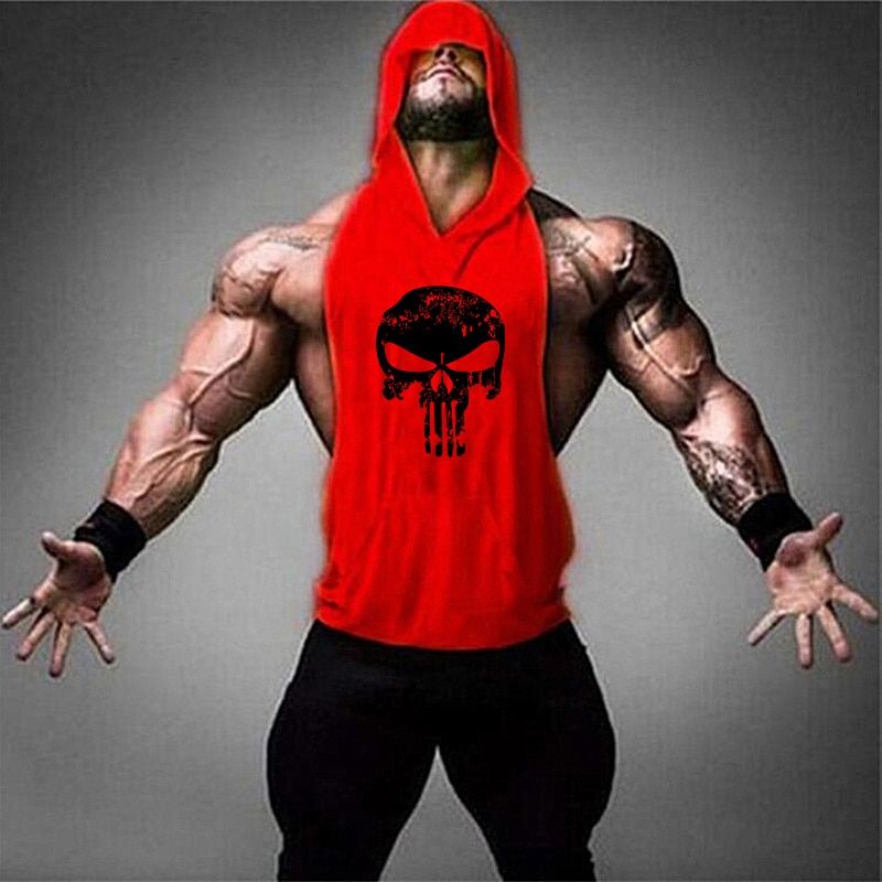Skull Bodybuilding Stringer TaTops men Stringer Shirt Fitness TaTop Men Gym sleeveless hoodies Cotton Vest