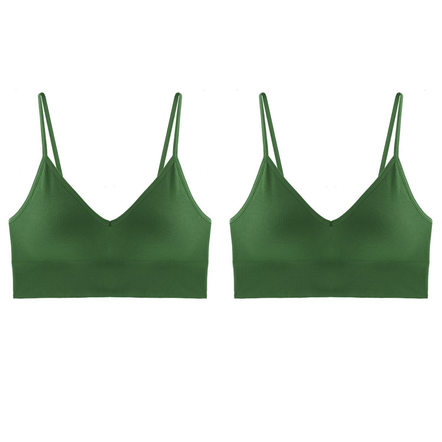 2 Pieces Invisible Plunge Bralette Deep U Backless Bras For Women Underwear Thin Cotton Push Up Wireless  Brassiere Lingerie