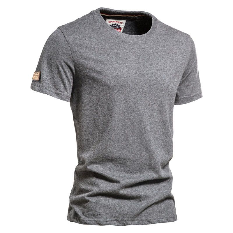 AIOPESON Summer 100% Cotton T Shirt for Men Casual O-neck T-shirt Men Quality Solid Color Soft Home and Daily Men's T Shirts