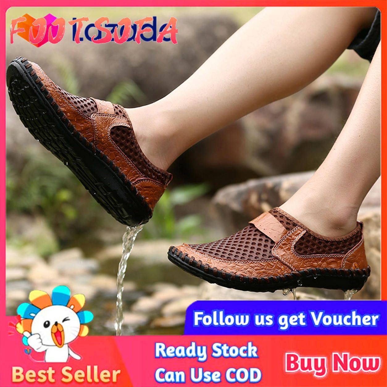 【Sobestar】Outdoor Hiking Shoes for Men Flat Rubber Slip On Sport Shoes for Men Climbing Walking Shoes Camping Trekking Shoes Casual Loafers Plus Size(38-50)