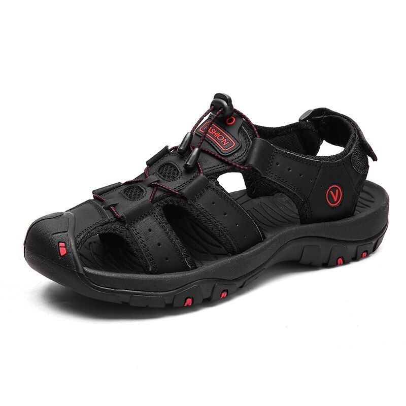 Classic Men's Sandals Summer Soft Sandals Comfortable Men Shoes  Leather Sandals Big Size Soft Outdoor Men Roman Sandals