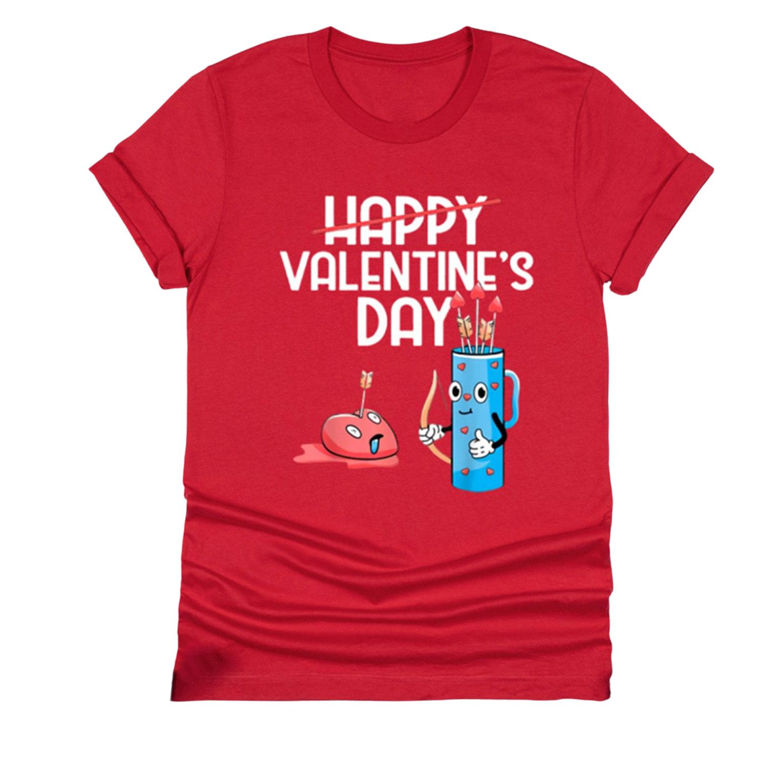 Women Valentine's Day T-shirt, Round Neck Short Sleeve Letter Cartoon Printed Pullover Tees