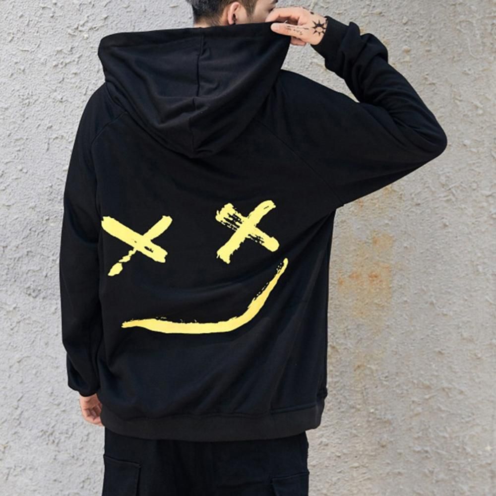 Fall Winter Teenager Hoodies Sweatshirts Smile Print Hoodie Hip Hop Women Party Hoodies Men Clothing Plus Size S-5XL