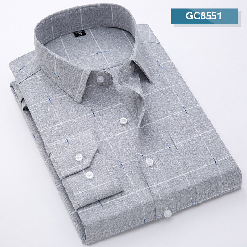 New Brand Shirts Men Long Sleeve Formal Classic Plaid Casual Soft Comfortable Single Pocket Button Down ful Camisa Social