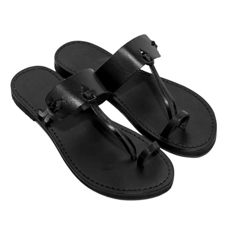 2021 Summer Retro Men's Sandals Men Beach Casual Neutral Shoes Men's Outdoor Gladiator Rome Flat Sandals Solid Slippers