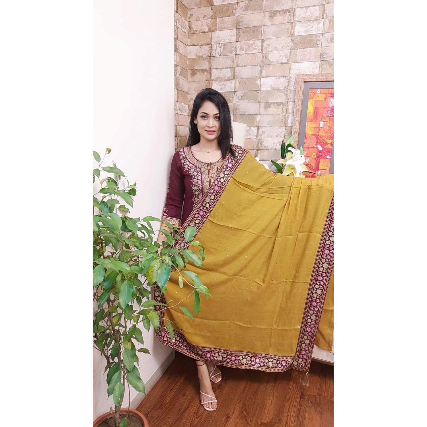 Exclusive VIP Skin Print Unstitched Cotton Three Piece Salwar Kamiz (3 Piece)