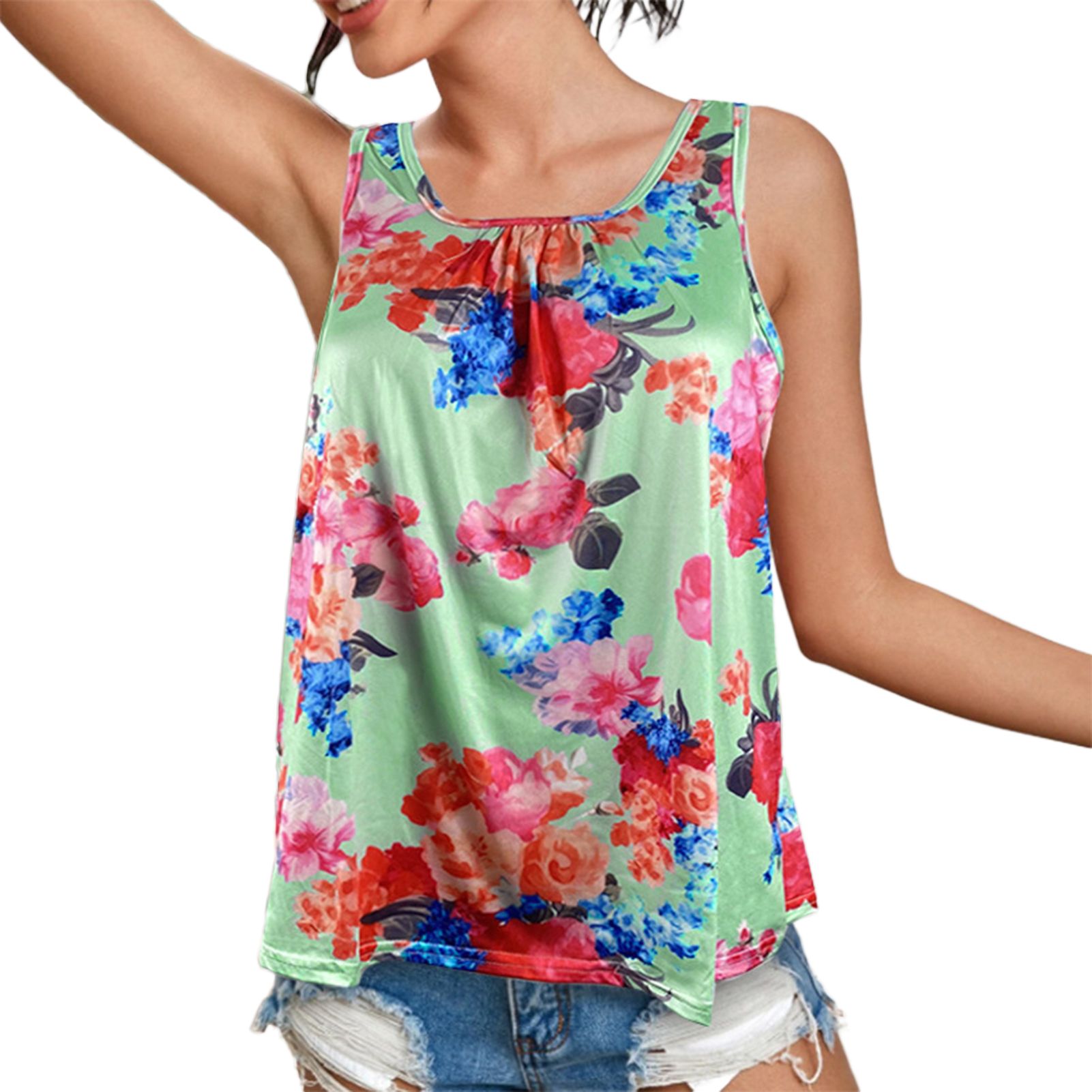 Vest Top Lightweight Floral Design Lady Vest