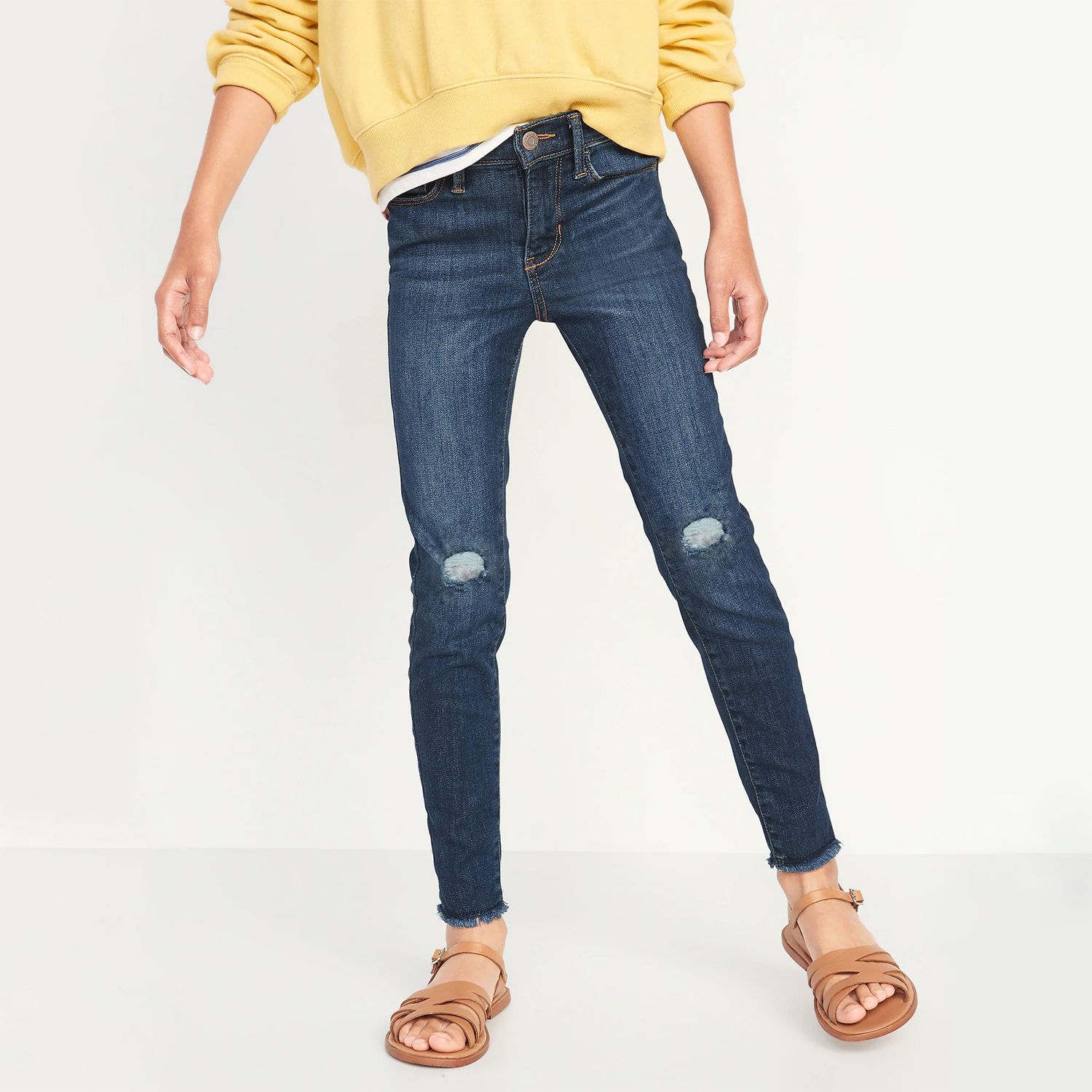 Blue Stretch Fashionable Denim Pant for Girls (CT-45)