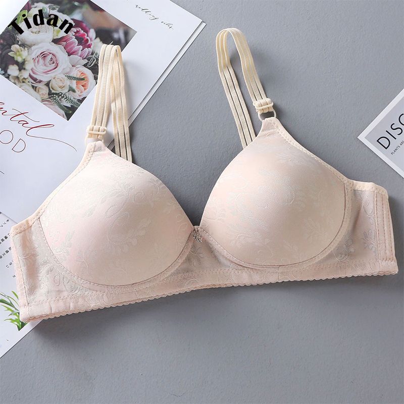 Women Fashion Bra Summer Japanese And Korean Style Thin Mold Cup Middle-Aged And Elderly Bra Casual Underwear