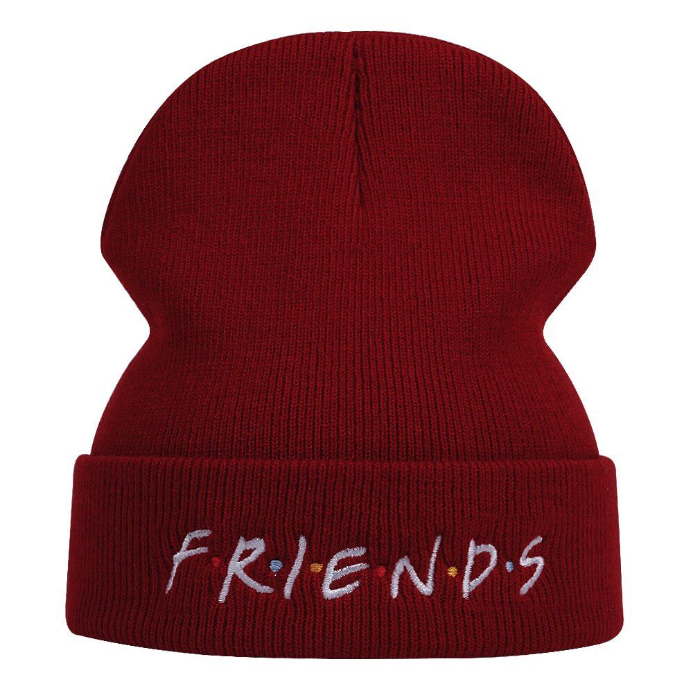 FRIEembroidery beanie hat winter autumn cotton flexible knitted hats men women hop beanies hat outdoor warm wool hats