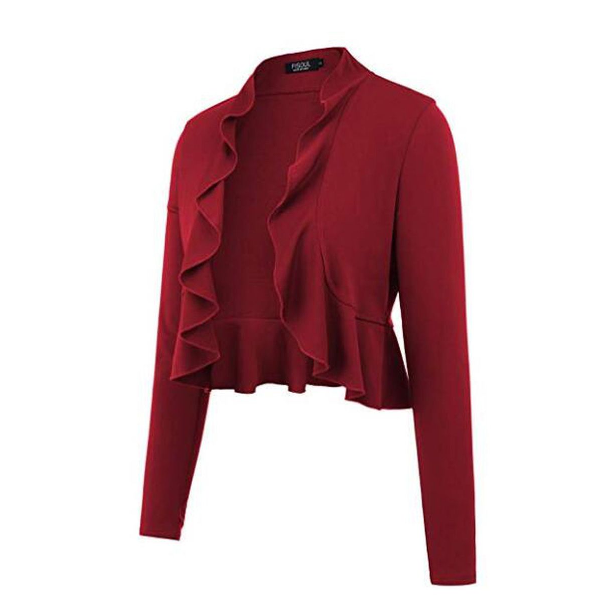 sweetpine Women Long Sleeve Coat Loose Turn-Down Collar Ruffled Short Suit