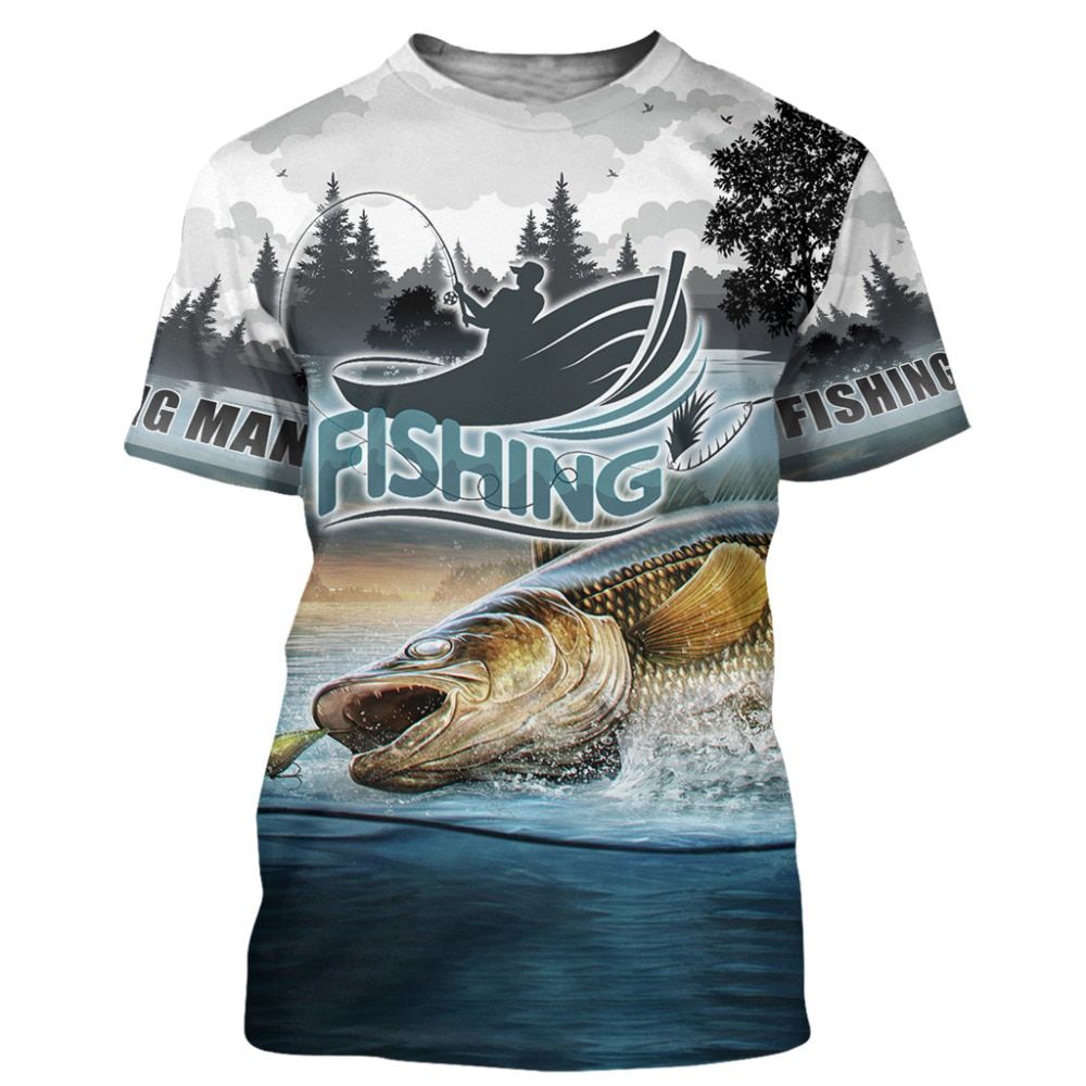 In 2021, TNew Summer Men's And Women's Style Fish Swim 3D Printed T-Shirt Summer Fashion Short-Sleeved Comfortable T-Shirt