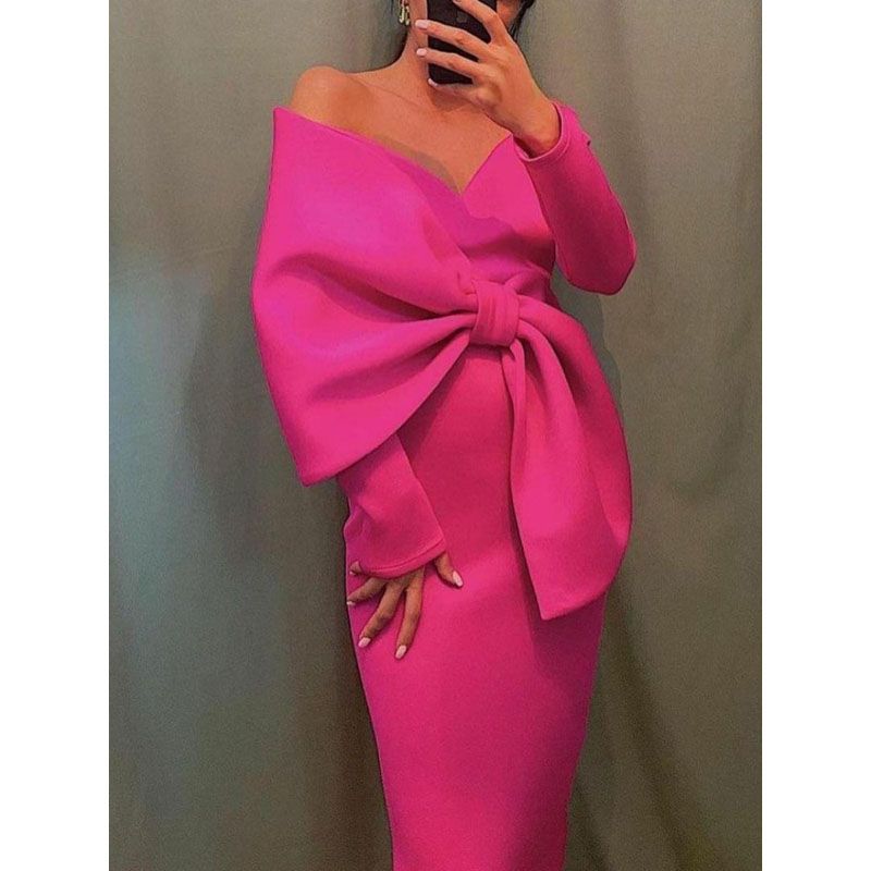 2022 Women Long Party Dresses Bare Shoulder Big Large Size Slim Bodycon Dresses Celebrity Birthday Dinner Ocn Gowns 3XL