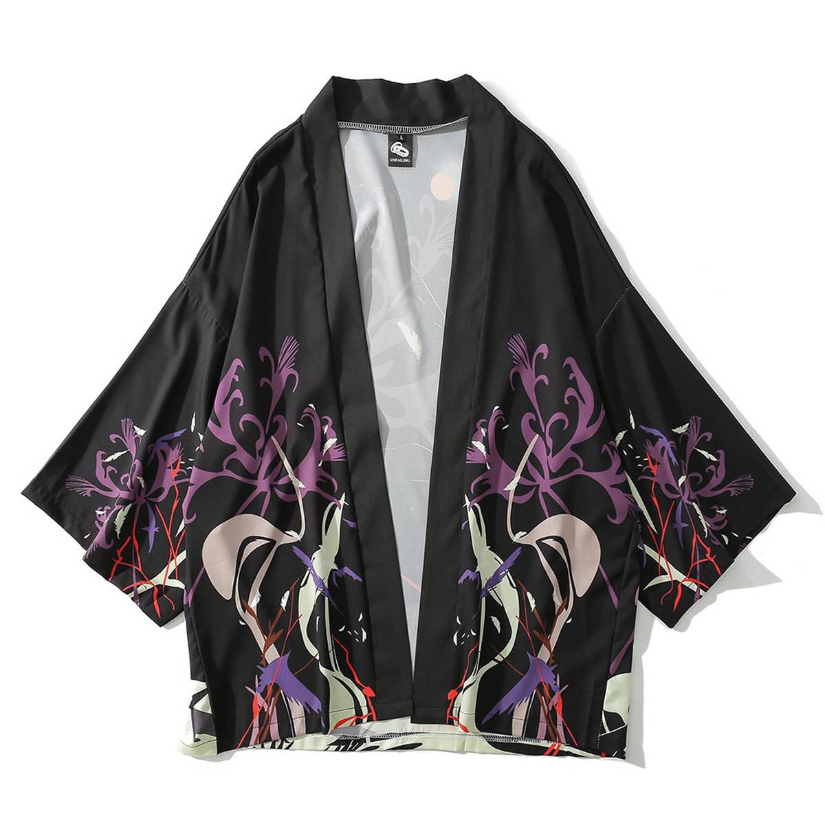 Men Women Cardigan Summer Japanese Ukiyo-Kai Robe Flying Bird Print Chinese Style Sunscreen Retro Coat